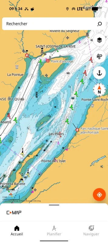 C Map: cartografía náutica detallada para rutas alrededor de Cozumel